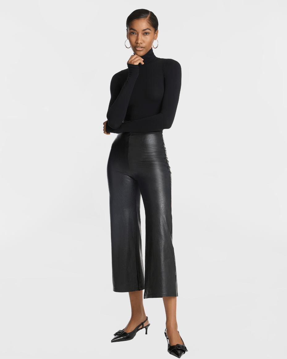 Commando Faux Leather Wide Leg Cropped - COMMANDO - Luxe Leopard