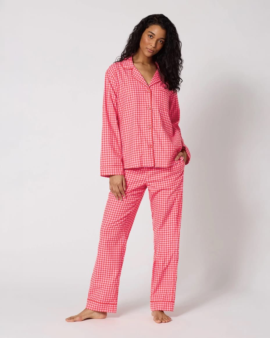 Bedhead Jane Gingham Long Pyjama Set - BEDHEAD - Luxe Leopard