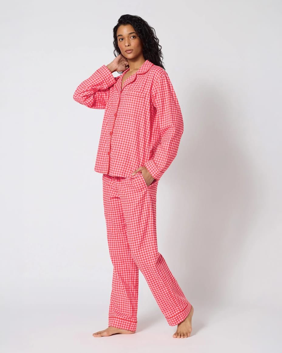 Bedhead Jane Gingham Long Pyjama Set - BEDHEAD - Luxe Leopard
