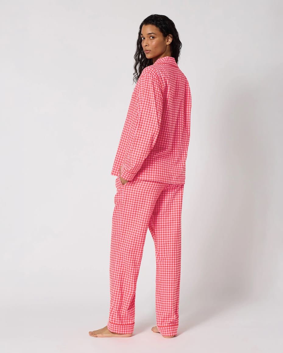 Bedhead Jane Gingham Long Pyjama Set - BEDHEAD - Luxe Leopard