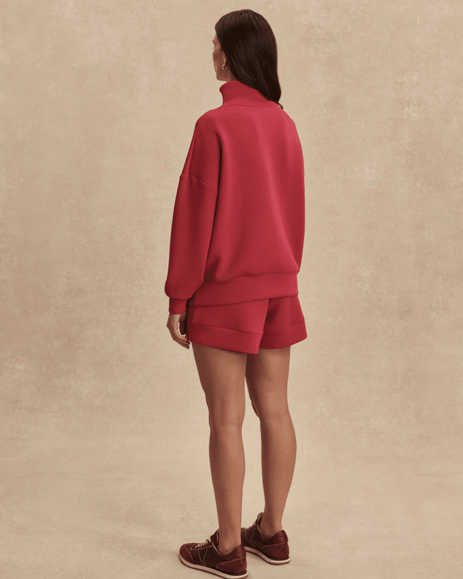 Varley Hawley Half Zip Sweat - VARLEY - Luxe Leopard