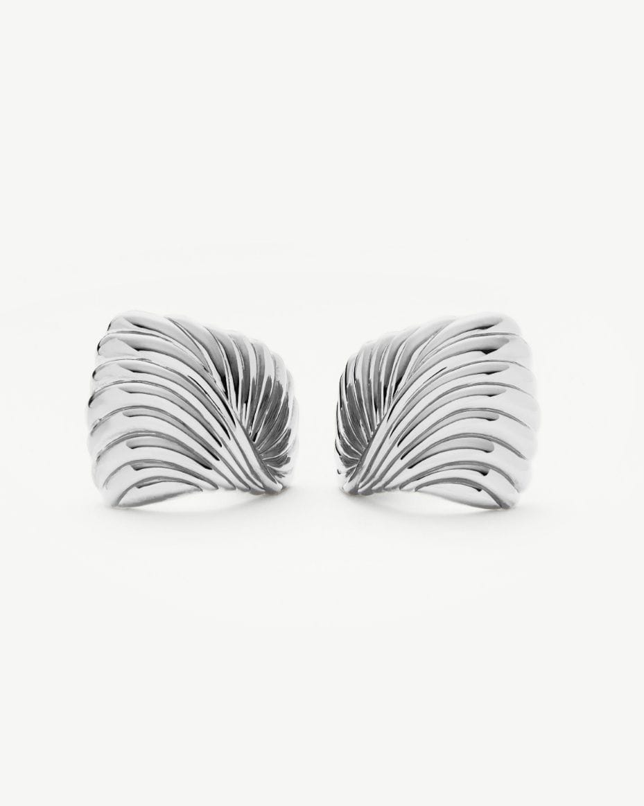 Missoma Silver Ripple Oversized Stud Earrings
