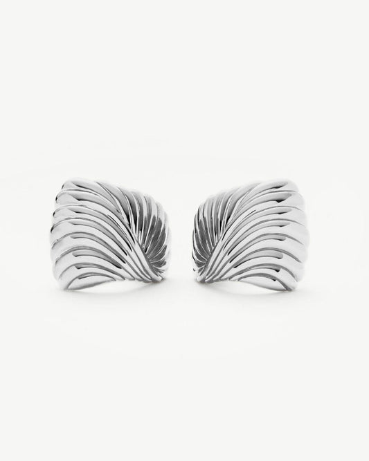 Missoma Silver Ripple Oversized Stud Earrings