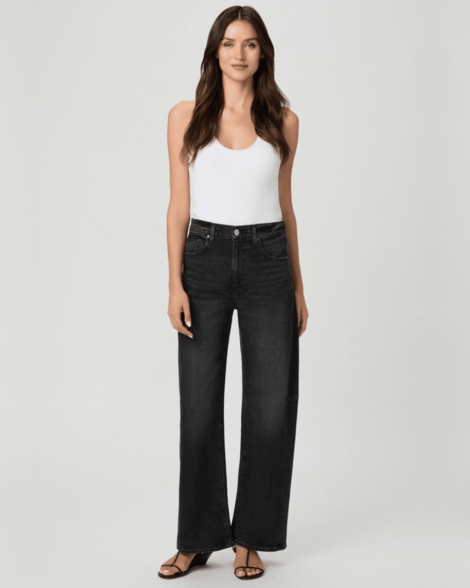 Paige Arellia Skimmer Barrel Jean in Oscura