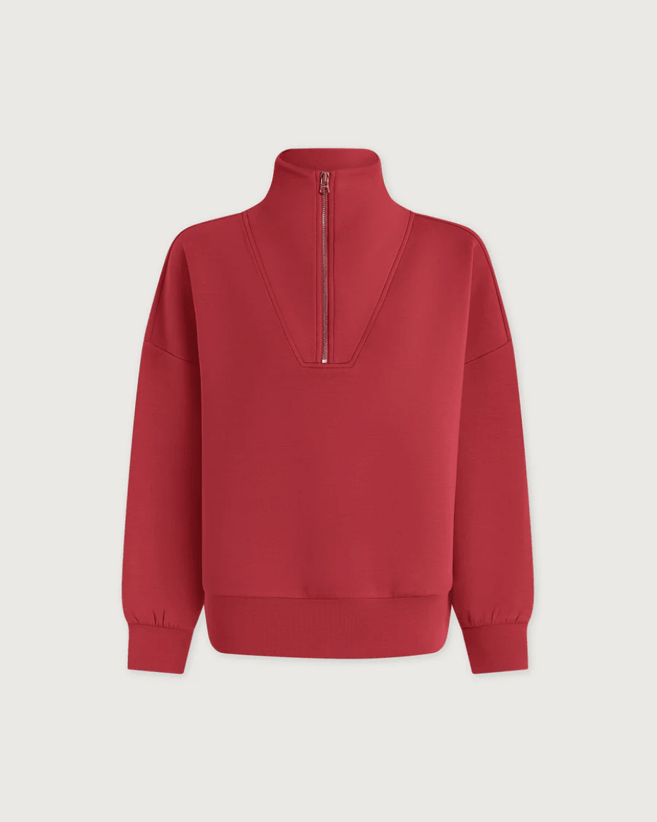 Varley Hawley Half Zip Sweat - VARLEY - Luxe Leopard