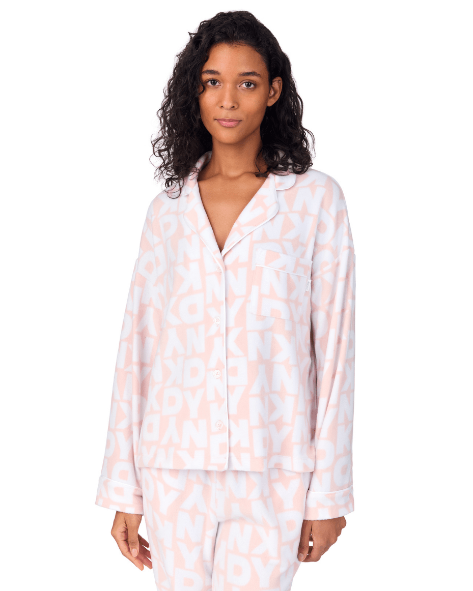 DKNY Long Sleeve Notch Collar Top & Pant Set - DKNY - Luxe Leopard