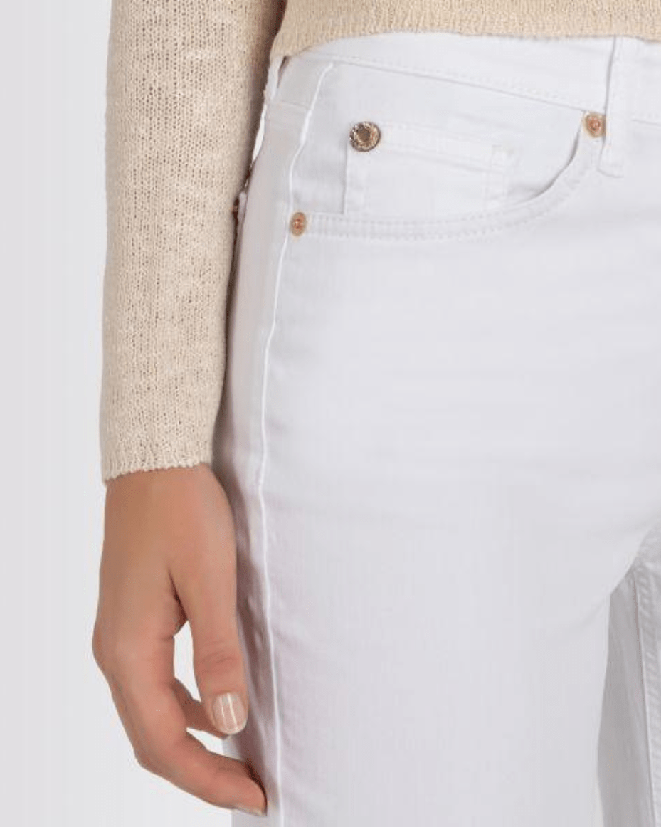 Mac Culotte Straight Jean White Denim - MAC - Luxe Leopard