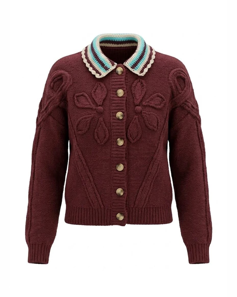 Casbah Love Marjorie Cardigan in Chestnut - CASBAH LOVE - Luxe Leopard