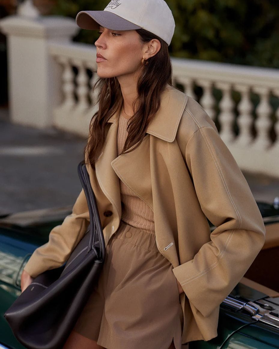 Varley Maddox Short Trench - VARLEY - Luxe Leopard