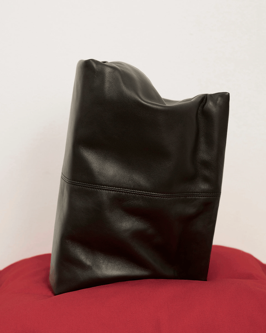 Flattered Clay Clutch in Black Leather