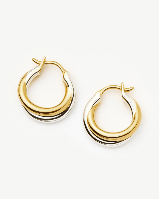 Missoma Lucy Williams Silver & Gold Entwine Small Hoop Earrings