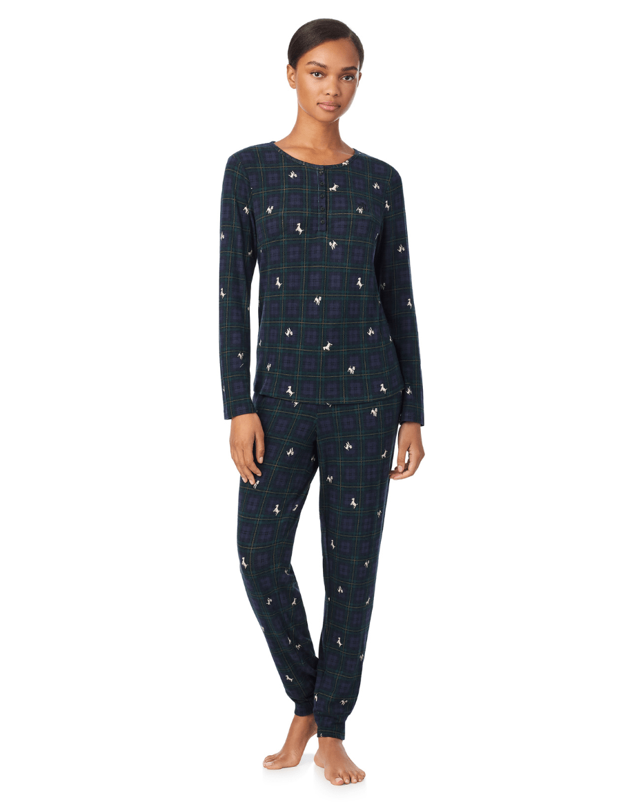 Ralph Lauren Long Sleeve Henley Jogger Pant PJ Set - RALPH LAUREN - Luxe Leopard