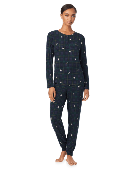 Ralph Lauren Long Sleeve Henley Jogger Pant PJ Set - RALPH LAUREN - Luxe Leopard
