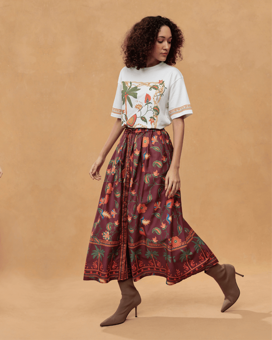 Emily Lovelock Bernie Floral Midi Skirt - EMILY LOVELOCK - Luxe Leopard