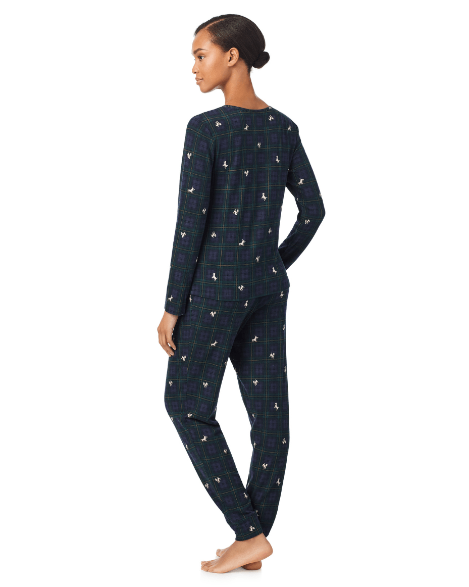 Ralph Lauren Long Sleeve Henley Jogger Pant PJ Set - RALPH LAUREN - Luxe Leopard