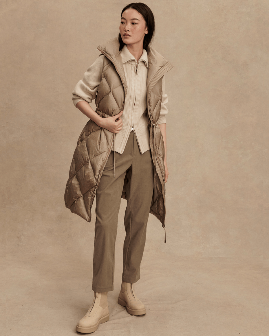 Varley Navine Long Down Gilet - VARLEY - Luxe Leopard