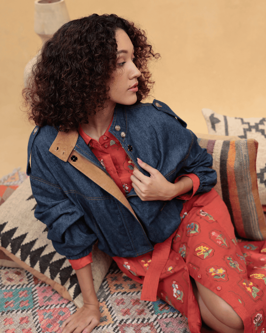 Emily Lovelock Elowen Dark Wash Denim Jacket - EMILY LOVELOCK - Luxe Leopard