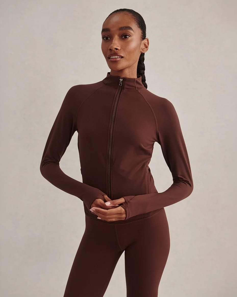 Varley Always Zip Through Deep Mahogany - VARLEY - Luxe Leopard