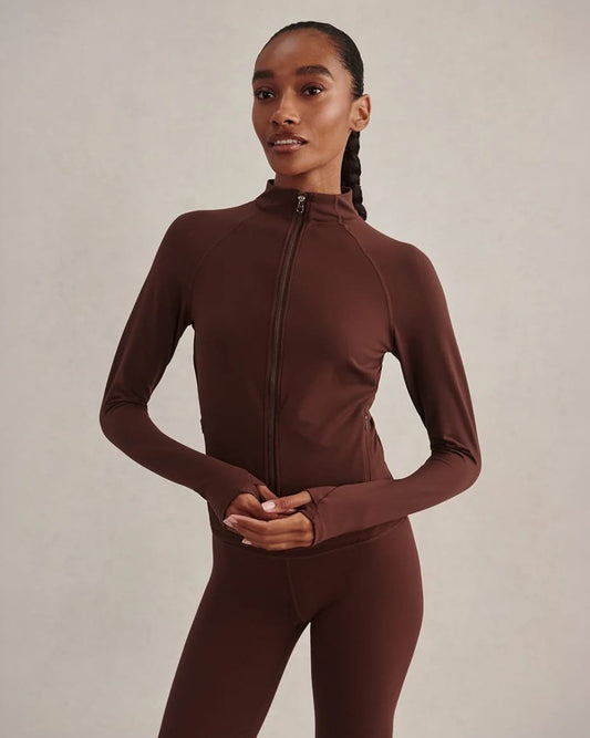 Varley Always Zip Through Deep Mahogany - VARLEY - Luxe Leopard
