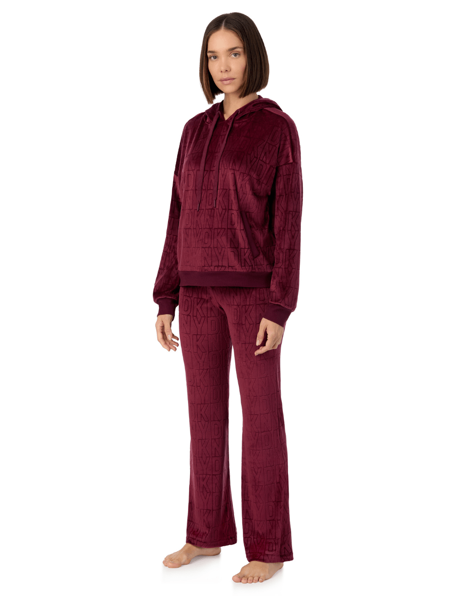 DKNY Hooded Top and Pant Sleep Set