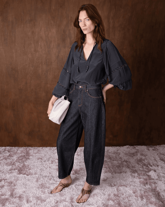 Vivere Smilla Pin Tuck Fluid Blouse - VIVERE - Luxe Leopard