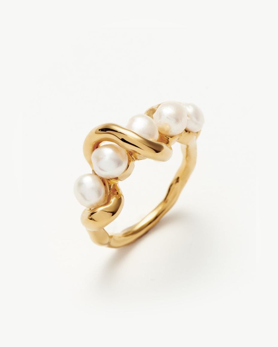 Missoma Gold Molten Pearl Twisted Stacking Ring - MISSOMA - Luxe Leopard