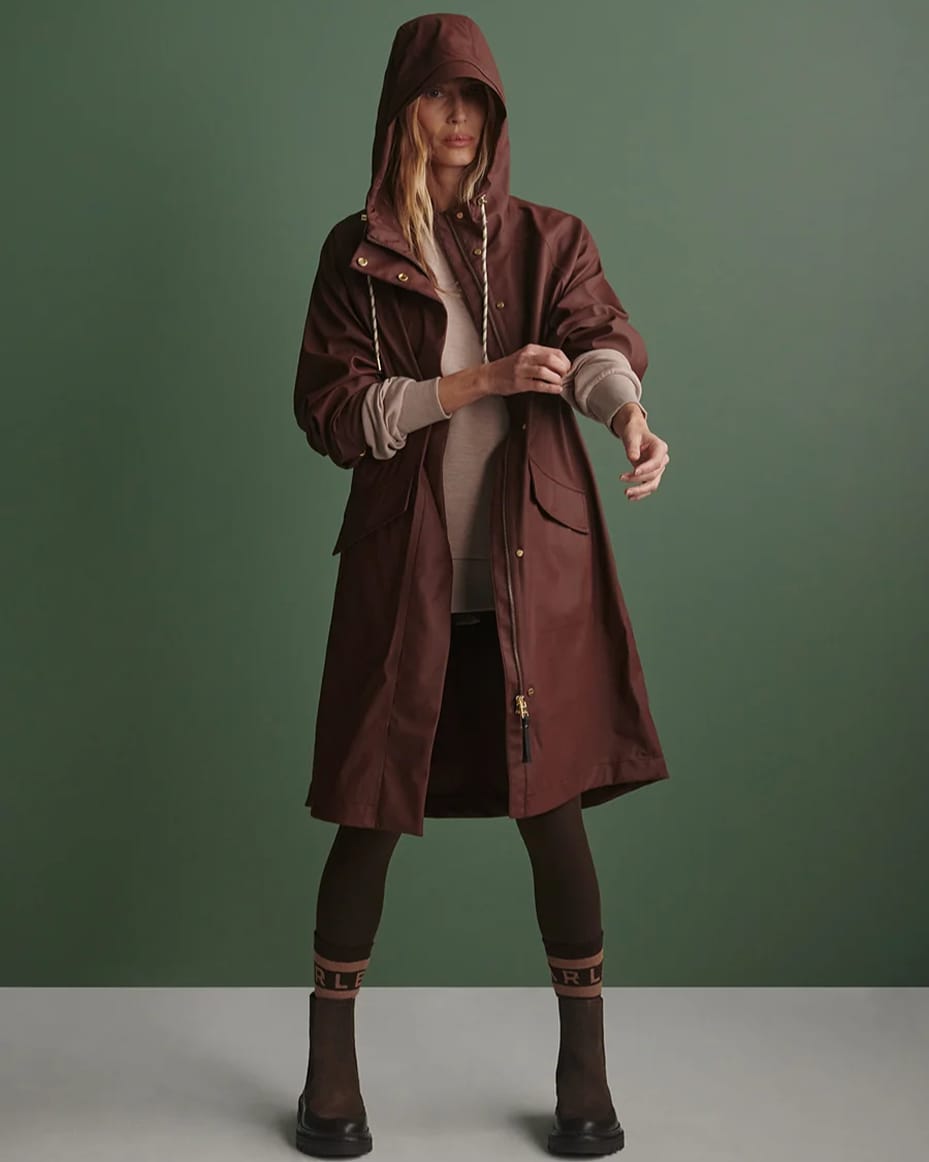 Varley Tovera Long Rain Jacket Deep Mahogany
