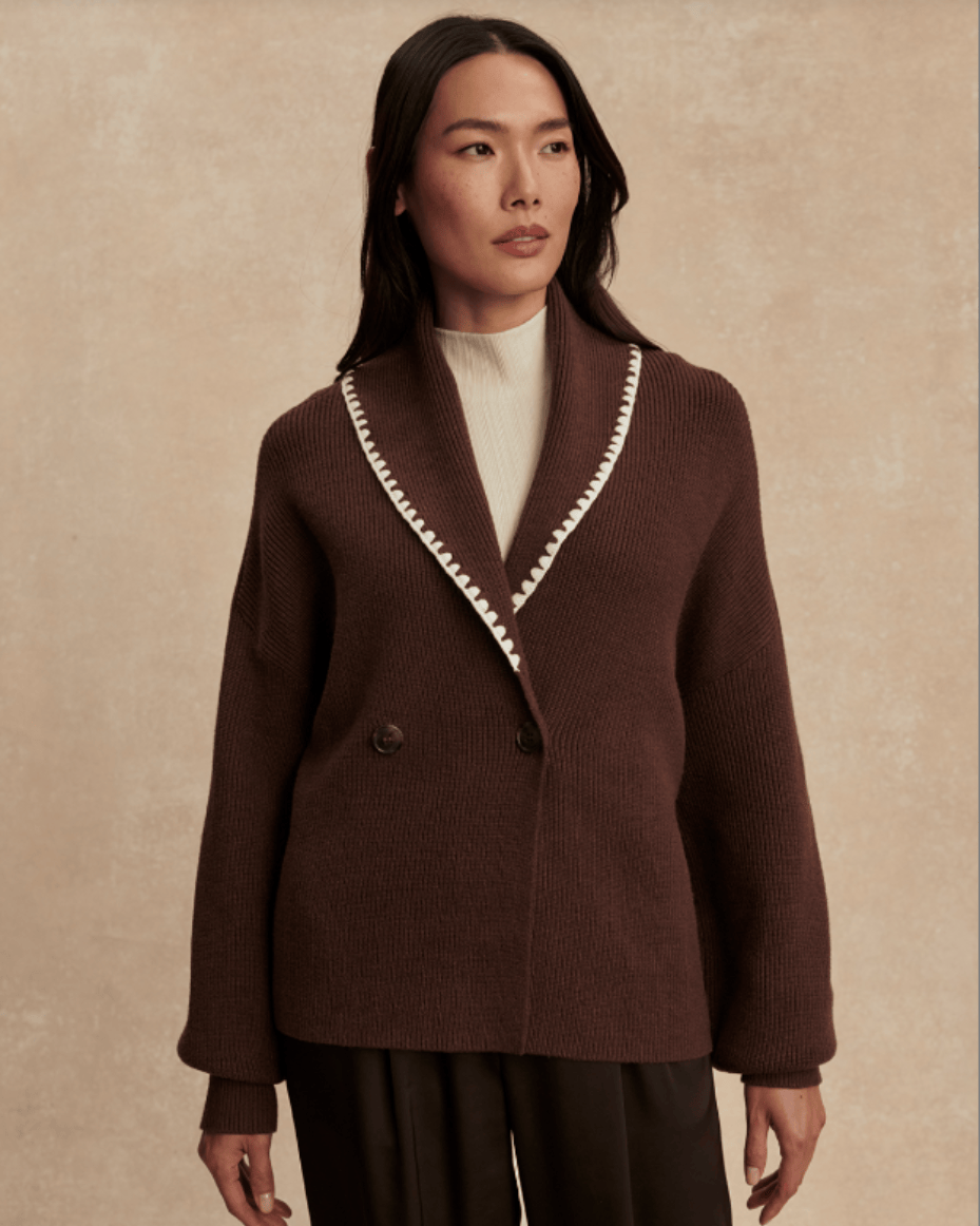 Varley Totley Shawl Collar Knit - VARLEY - Luxe Leopard