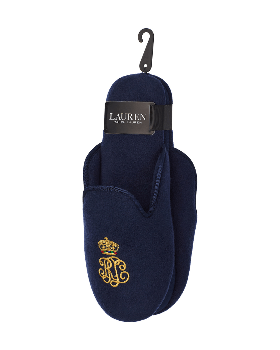 Ralph Lauren Navy Slippers - RALPH LAUREN - Luxe Leopard