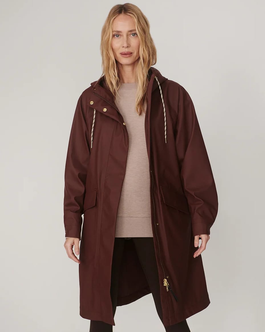 Varley Tovera Long Rain Jacket Deep Mahogany