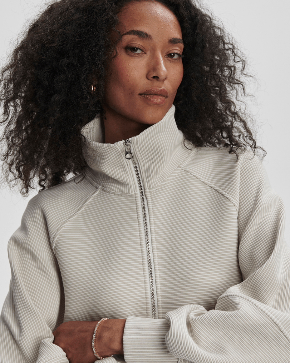 Varley Milano Half Zip Sweat 2.0 - VARLEY - Luxe Leopard