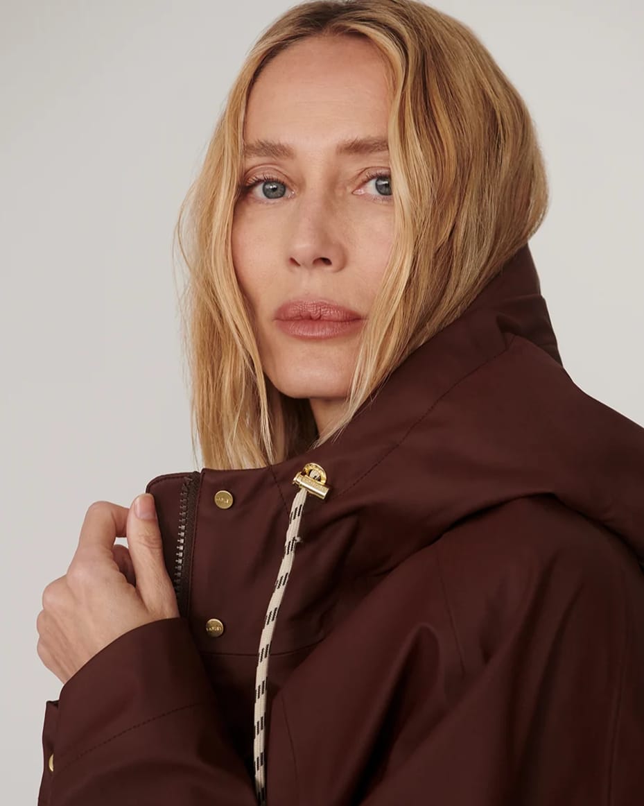 Varley Tovera Long Rain Jacket Deep Mahogany