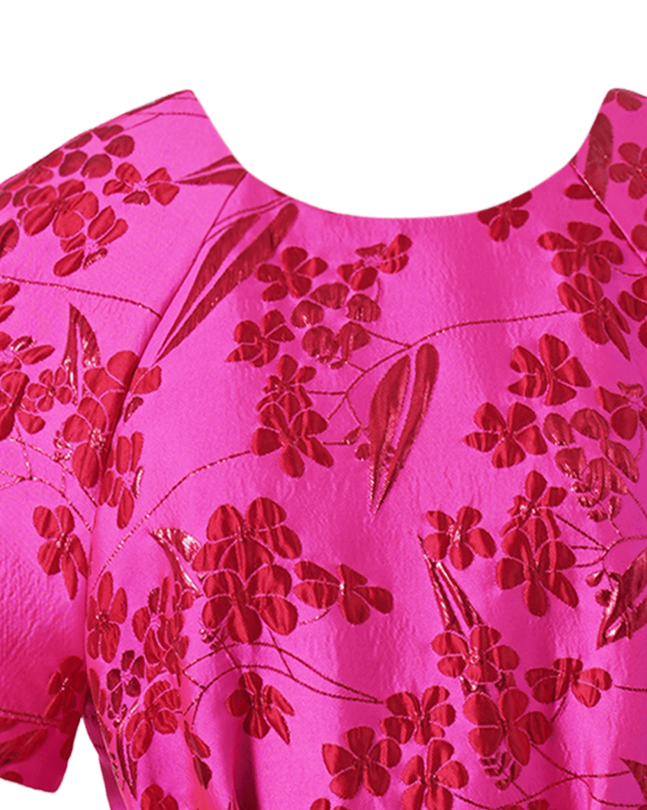 Emily Lovelock Ariana Pink & Red Floral Mini Dress - EMILY LOVELOCK - Luxe Leopard