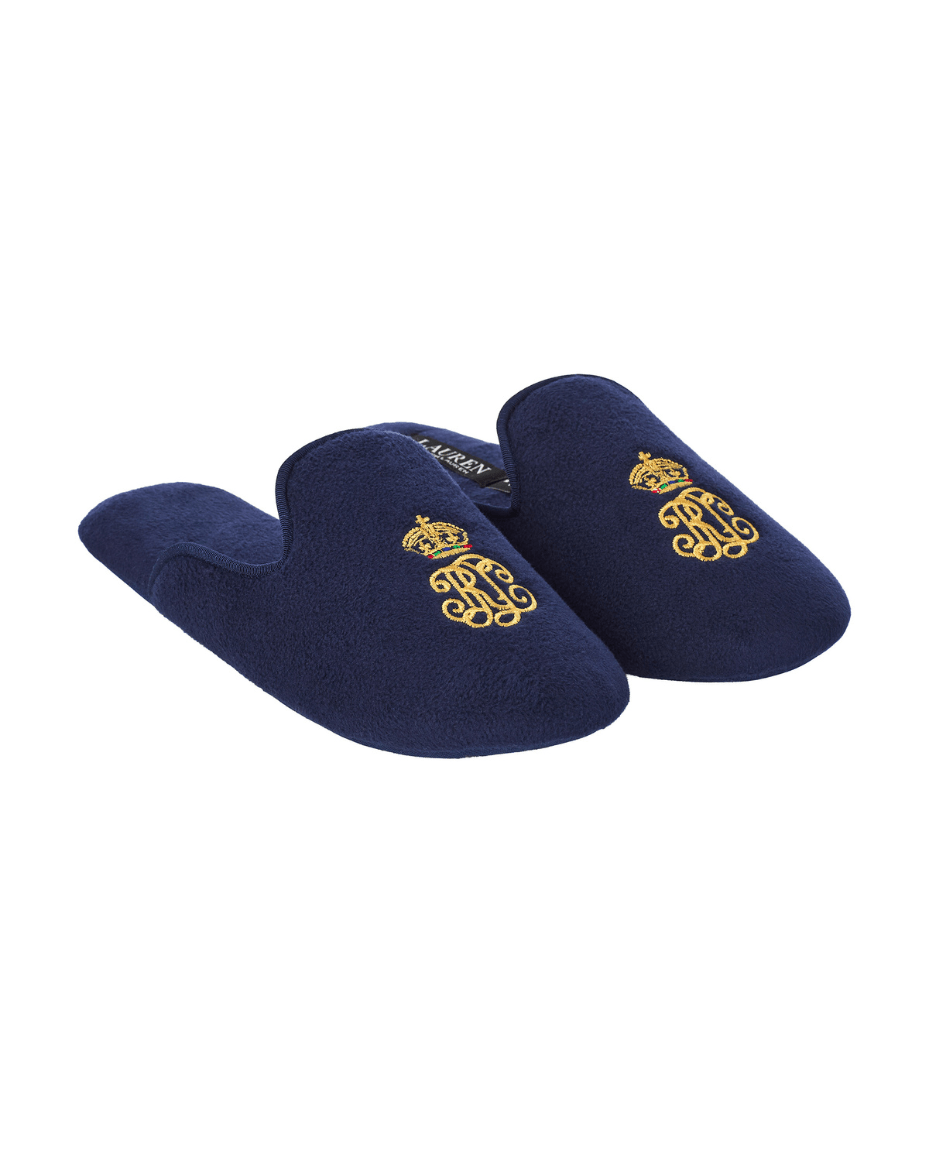 Ralph Lauren Navy Slippers - RALPH LAUREN - Luxe Leopard