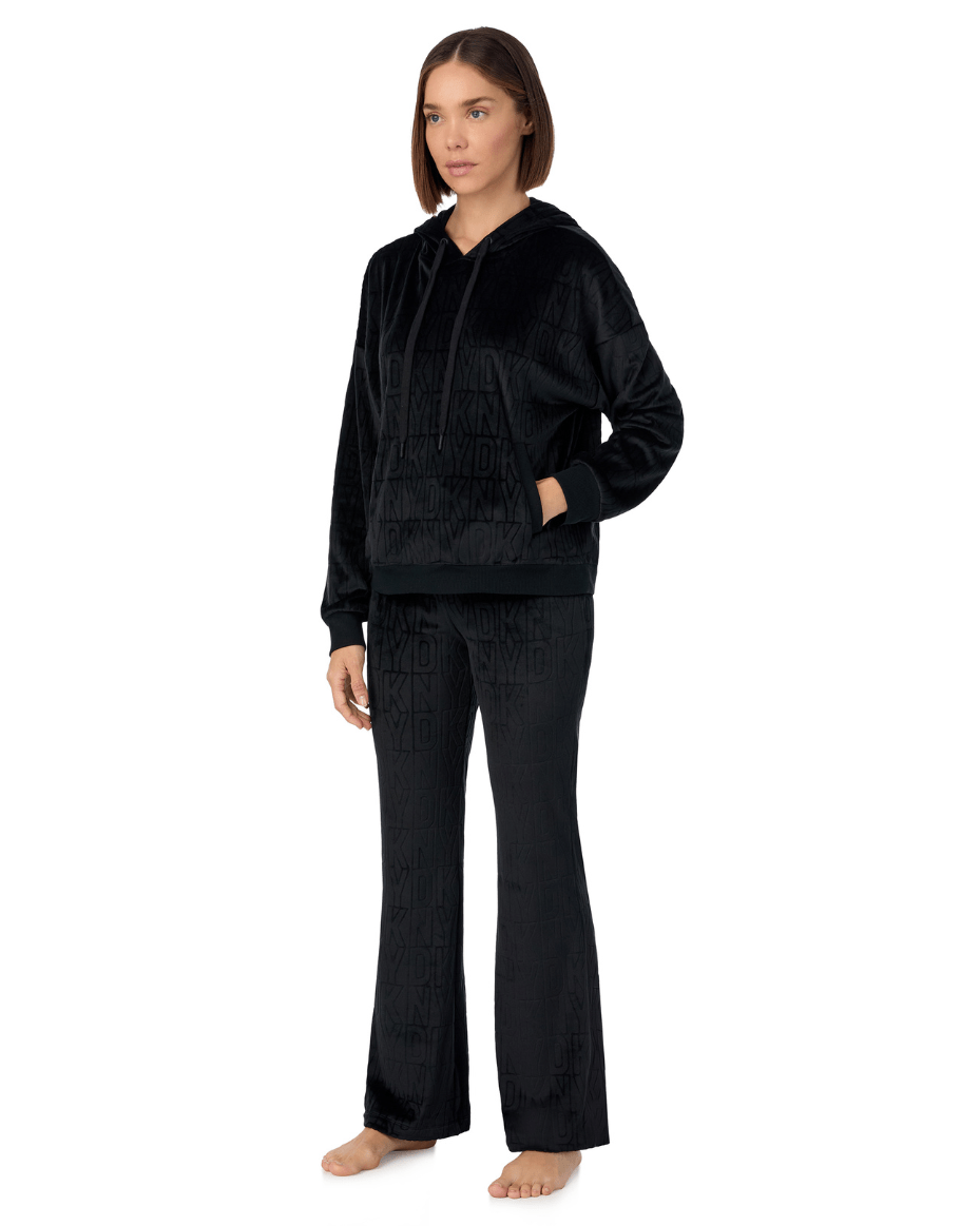 DKNY Hooded Top and Pant Sleep Set