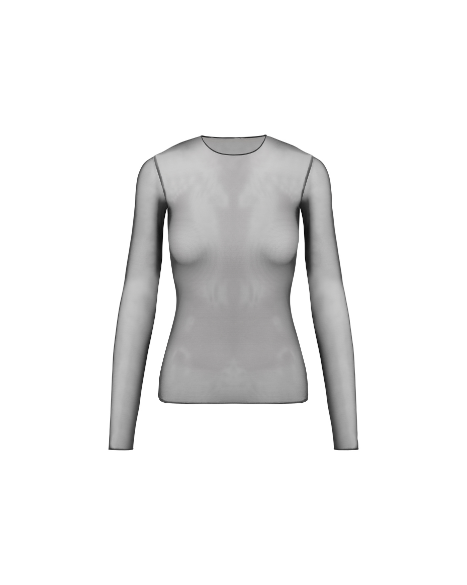 Commando Chic Mesh Long Sleeve Top