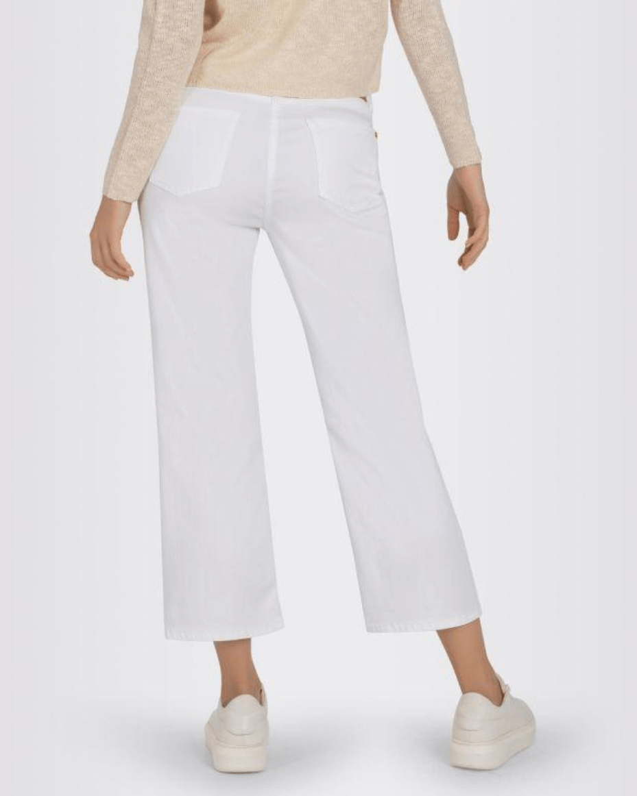 Mac Culotte Straight Jean White Denim - MAC - Luxe Leopard