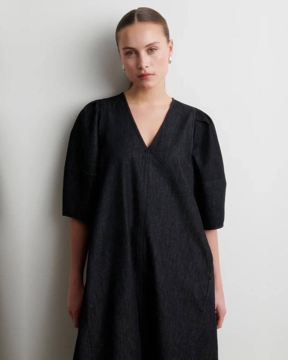 Second Female Dera Denim Dress - SECOND FEMALE - Luxe Leopard