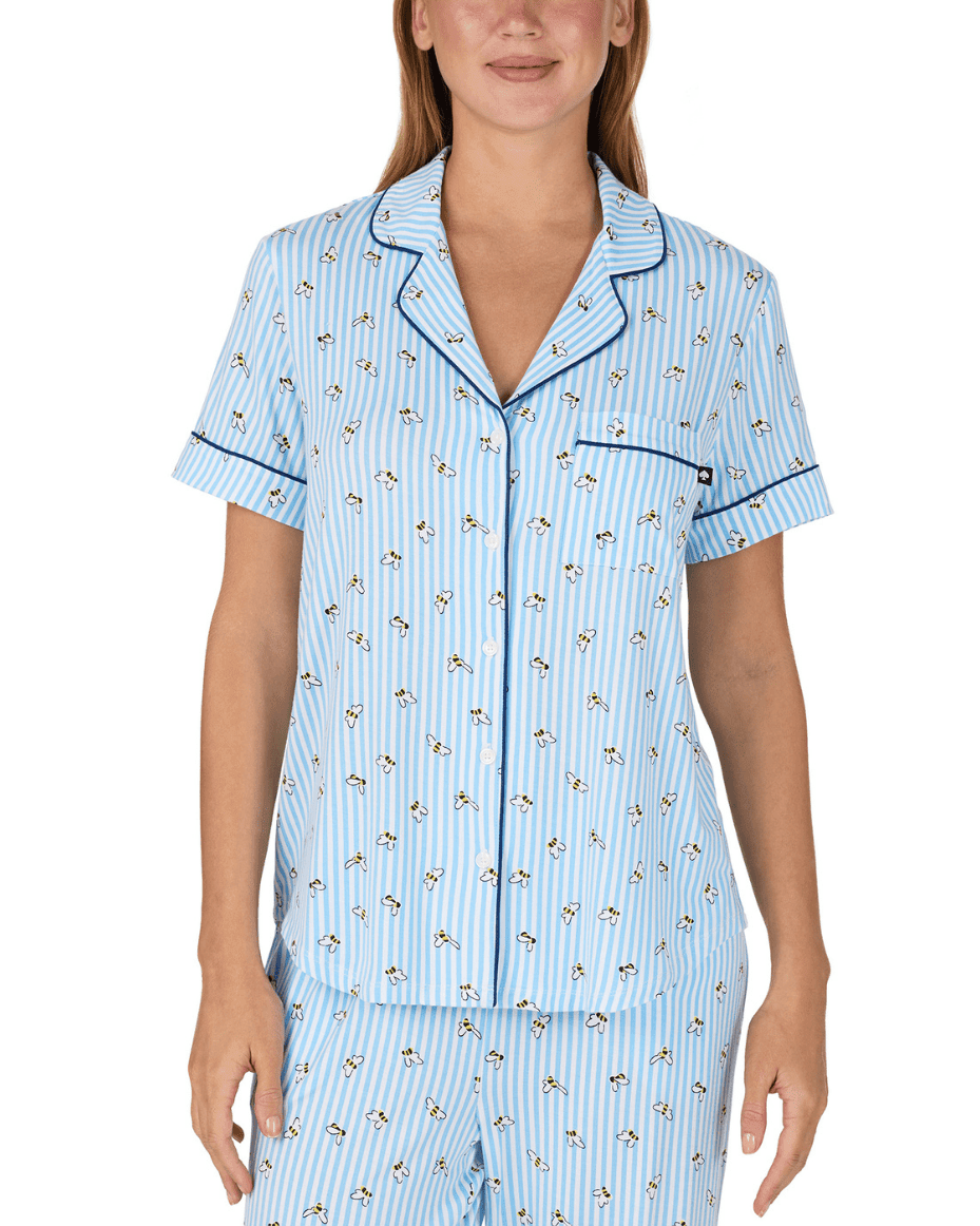 Kate Spade Short Sleeved Notch Short Pj Set - KATE SPADE - Luxe Leopard