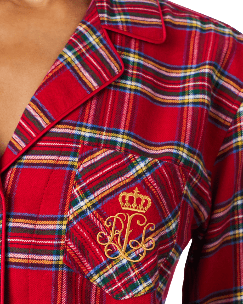 Ralph Lauren Long Sleeve Notch Collar Long Pant PJ Set - RALPH LAUREN - Luxe Leopard