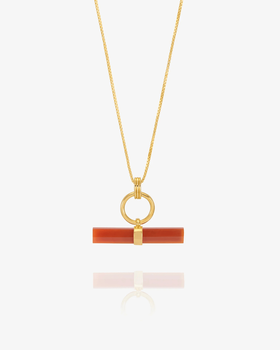 Rachel Jackson Vitality Carnelian T - Bar Necklace - RACHEL JACKSON - Luxe Leopard