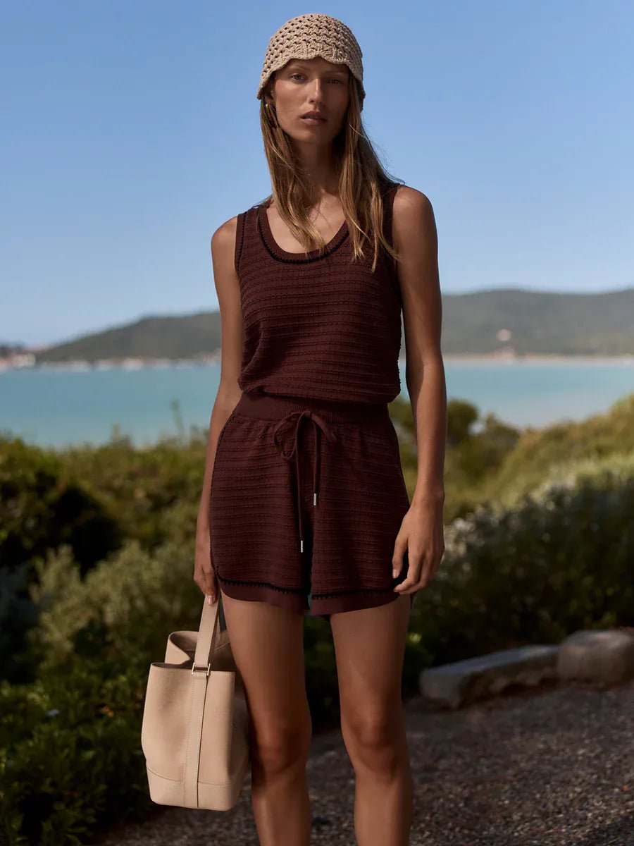 Varley Gideon Knit Tank Ironwood - Varley - Luxe Leopard