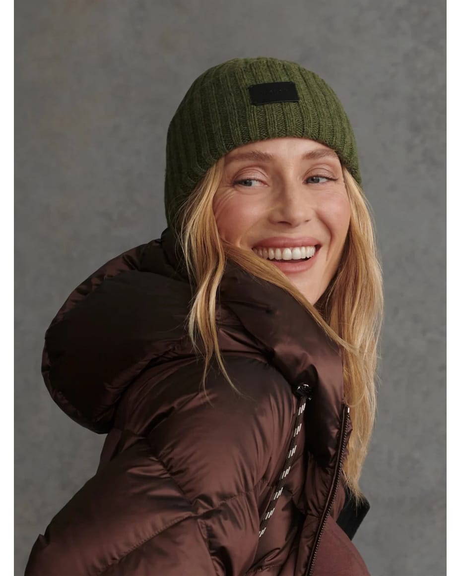 Varley Ashfield Long Down Puffer Dark Truffle Metallic
