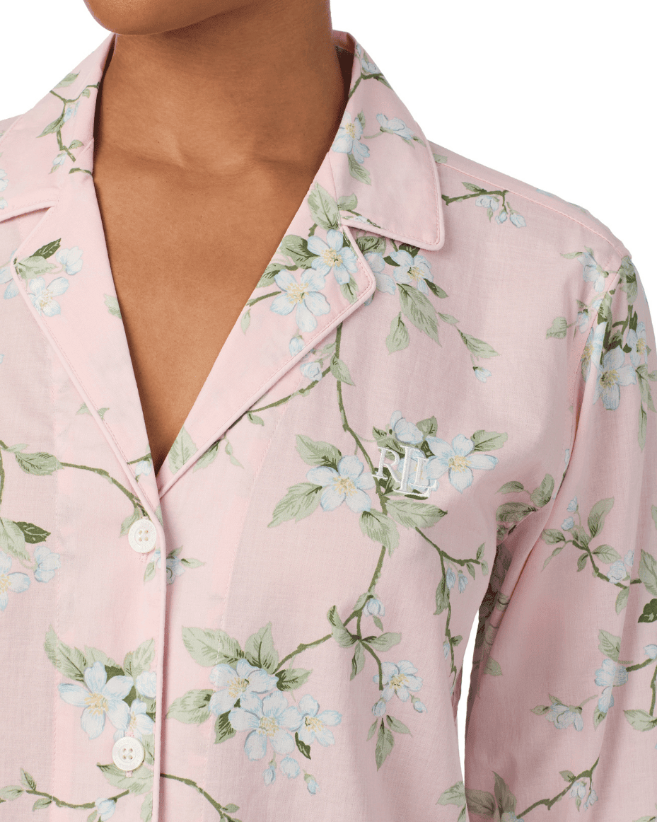 Lauren Ralph Lauren Long Sleeved Notch Collar Long Pant Pj Set - RALPH LAUREN - Luxe Leopard