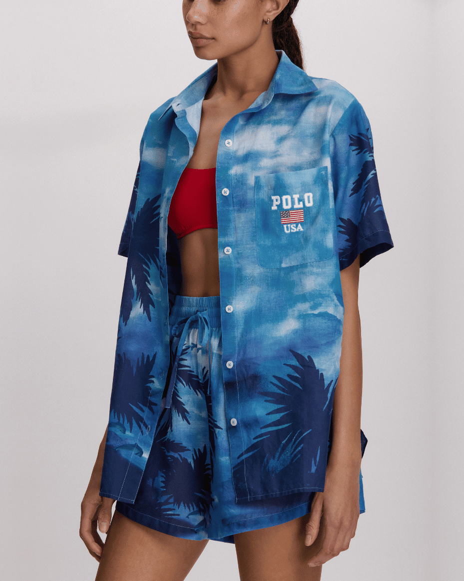 Polo Ralph Lauren Short Sleeve Shirt & Short Cover Up Set - POLO RALPH LAUREN - Luxe Leopard