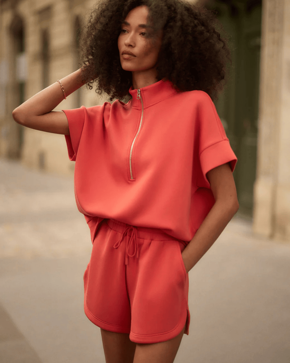 Varley Ritchie Short Sleeve Sweat - VARLEY - Luxe Leopard