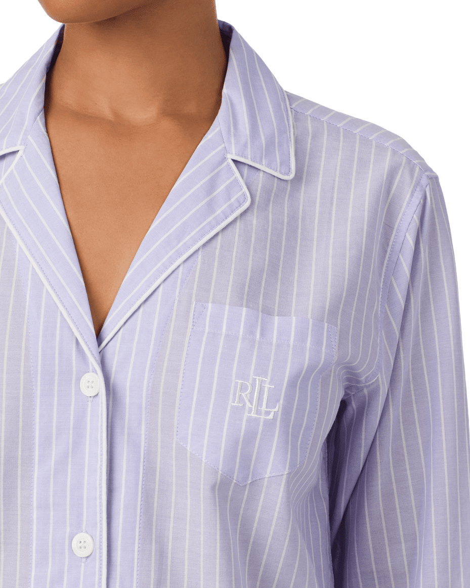 Lauren Ralph Lauren Long Sleeved Notch Collar Long Pant Pj Set - RALPH LAUREN - Luxe Leopard