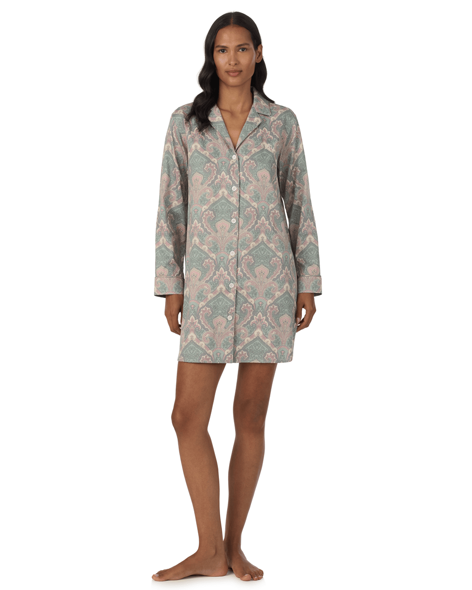 Lauren Ralph Lauren Long Sleeved Short Sleepshirt