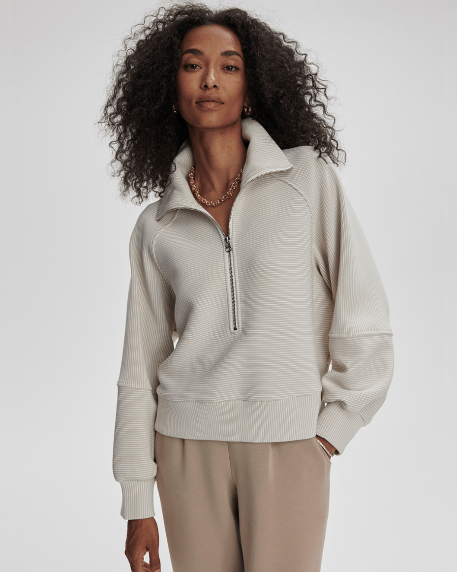 Varley Milano Half Zip Sweat 2.0 - VARLEY - Luxe Leopard