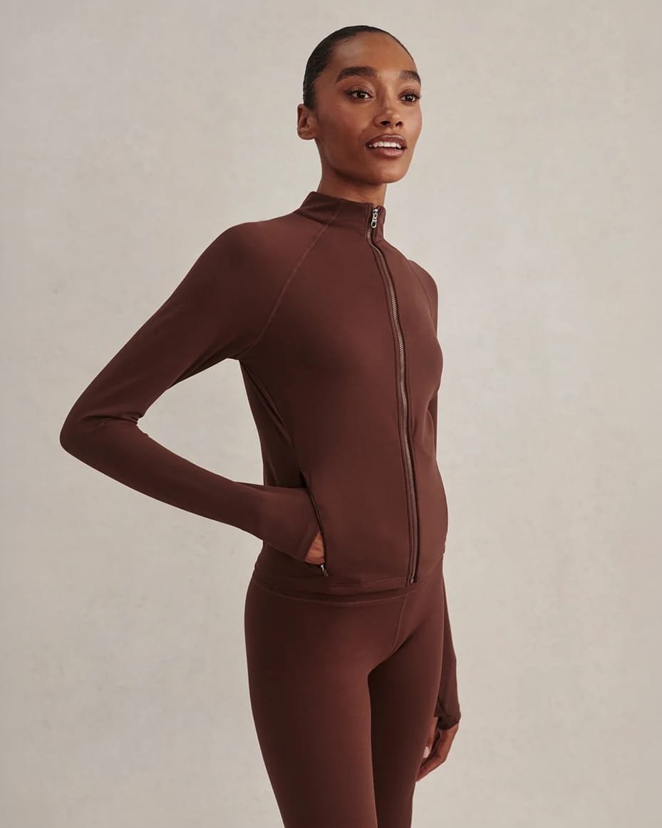 Varley Always Zip Through Deep Mahogany - VARLEY - Luxe Leopard